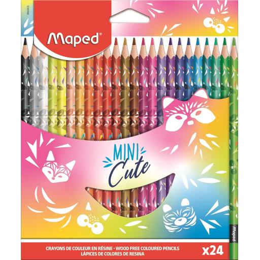 Maped Mini Cute Collection, Colouring Pencils - Pack of 24