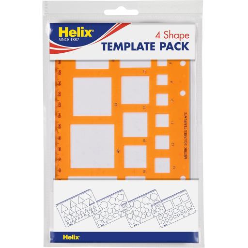 Helix H60010 Shape Stencil Templates - Pack of 4