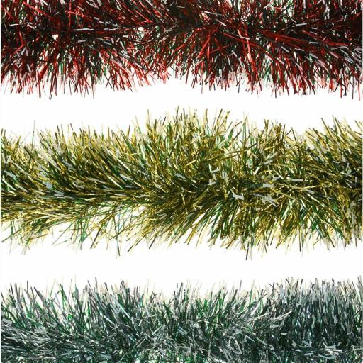 PMS Snow White 6-Ply Snow Tipped Coloured Tinsel 2M X1