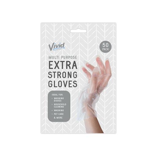 Vivid Multi-Purpose Extra Strong 40micron TPE Gloves - Pack of 50