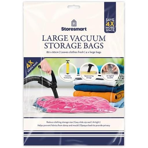 Storesmart Vacuum Bag, 80x60cm Large - Pack of 4