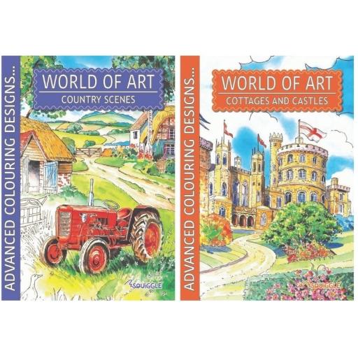 A4 Colouring Books Cottages Castles & Country Scenes - Set of 2