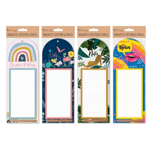 Tallon Magnetic Notepad & Pencil - Assorted Trendy Designs X1