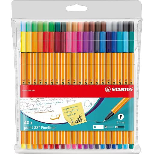 Stabilo Point 88 Fineliner Pens - Pack of 40