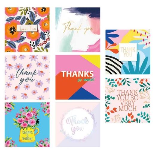 Just to Say Square Thank You Cards & Envelopes, Assorted Designs - Box of 8
