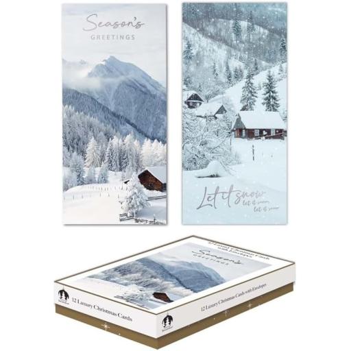 Tallon Luxury Slim Christmas Xmas Cards, Box of 12, Photography