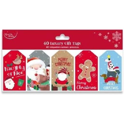 Eurowrap North Pole Cute Designs Luxury Xmas Gift Tags - Pack of 40