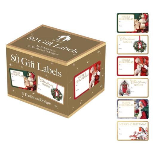 Tallon Self-Adhesive Traditional Gift Labels - Box of 80