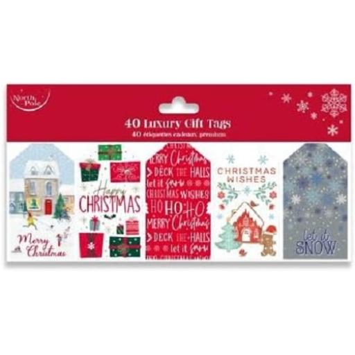 Eurowrap North Pole Contemporary Luxury Xmas Gift Tags - Pack of 40