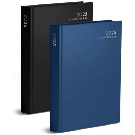 Martello A4 2-Page per Day inc. Sat/Sun 2025 Diary, Assorted Hardback Classic Colours X1